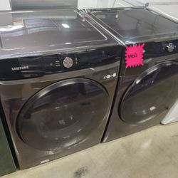 SAMSUNG FRONT LOAD SET WASHER AND GAS DRYER 