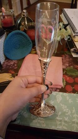 Lenox flute glass silver plated