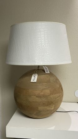 Large Authentic Teakwood Table Lamp New 