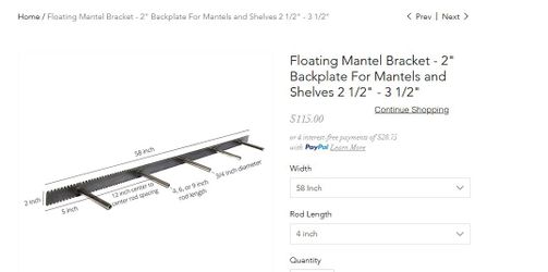 Mantel ( Floating mount - Sheppard)
