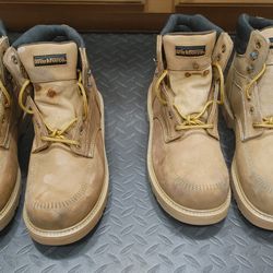 Mens Workforce Steel Toe Leather Safety Work Boots * Like NEW
