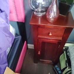 ✨Wooden Nightstand w/ Drawer & Cabinet – Bedside Table