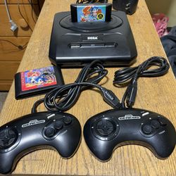 Sega Genesis Model 2 Console System Bundle 2 Controllers Sonic Games