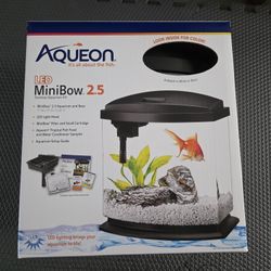 2.5 Gallon Desktop Aquarium With LED Lights And Filter