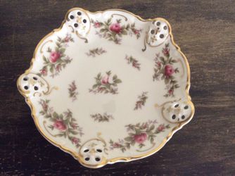 Rose dish with gold trim made in Germany Rosenthal