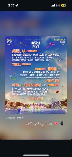 Baja Beach Fest 3dayVIP Ticket