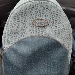 Guess Backpack Navy Blue Leather