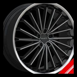 Brand New 20" RM14 5x114.3 Black Milled with Stainless Steel Lip Wheels