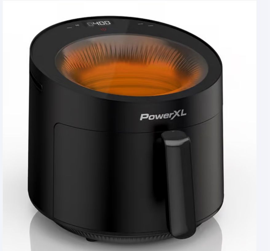 PowerXL LUMINEX 5.3 QT Radiant Light Air Fryer, Heats to 400°F in 2.4 Seconds, Auto Shut-off, 12 Quick-Touch Presets, Glass Skylight Window  BRAND NEW