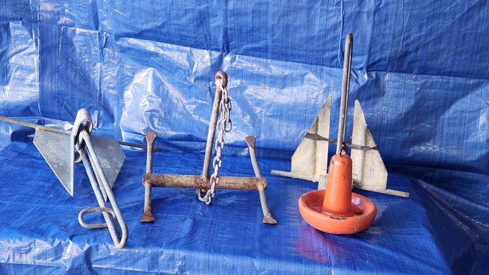 (4) Small Boat Anchors For Sale