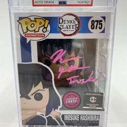 Funko Pop Inosuke Hashibira Signed #875 GEM Mint 10 PSA COA Authenticity Funko Pop Rare