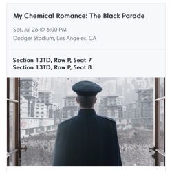 2 Tickets To My Chemical Romance July 26 2025