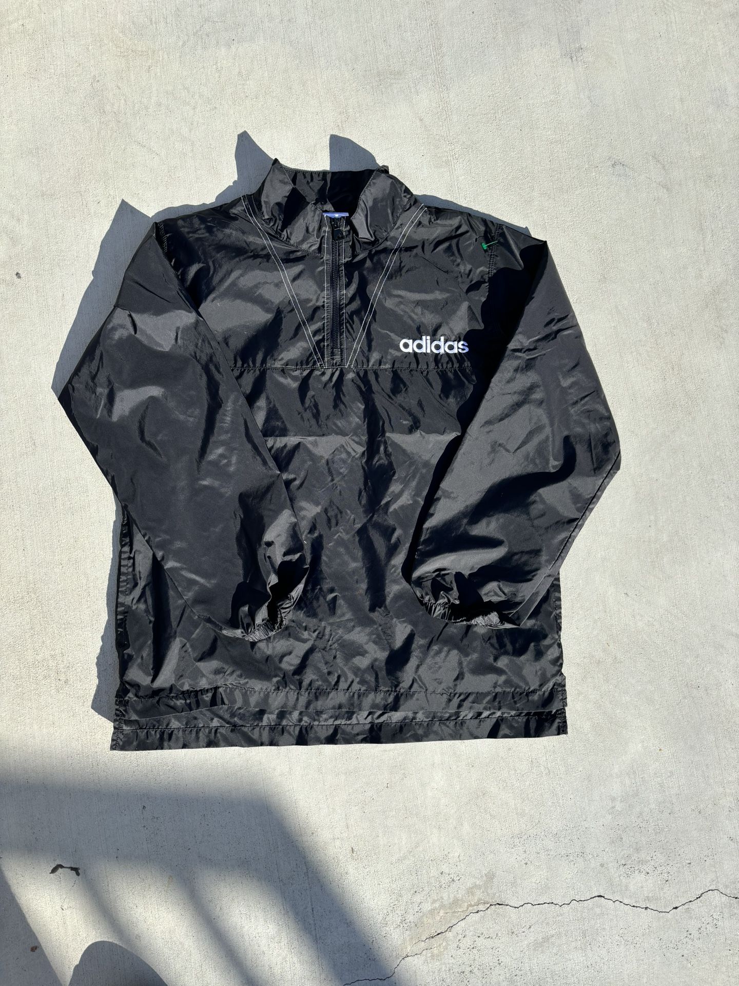 Adidas windbreaker jacket - black and white size XL