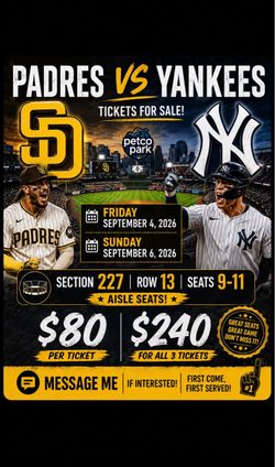 San Diego Padres Vs New York Yankees ( section 227)