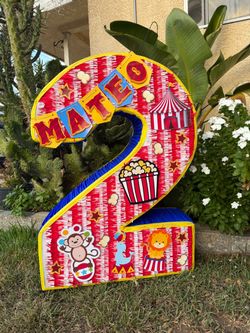 Circus number two second birthday pinata