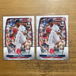 2023 BOWMAN BRAYAN BELLO 2 CARD ROOKIE LOT 