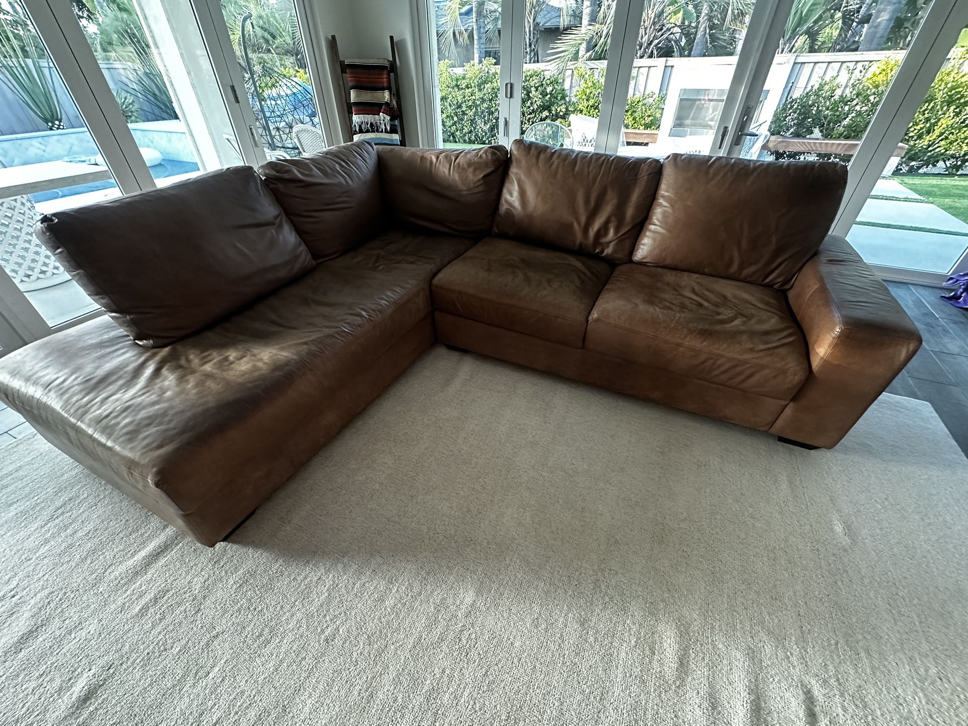 Pottery Barn Leather Sectional- Local Delivery Included!