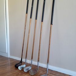 VINTAGE  HICKORY  WOOD  GOLF  CLUBS