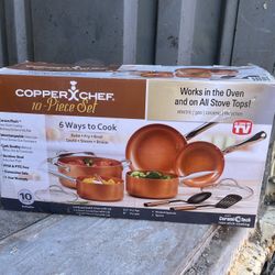 NEW Copper Chef 10-Piece Cookware Set - Never Used
