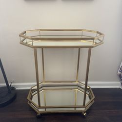 Gold and Mirrored Bar Cart