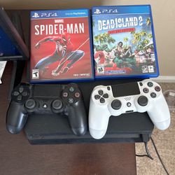 PS4 With 2 Controllers And Two Games