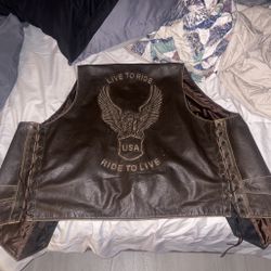A Hnad Stitched Leather Motorcycle Jacket