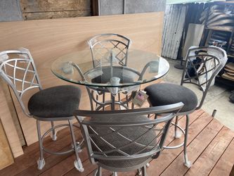 Barstools Swivel Chair With Pub Table Set.