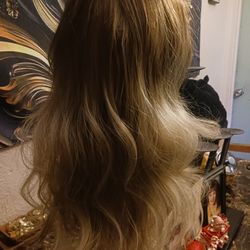 New Blonde Wig With Brown Highlights Kinda Longish..very Pretty 