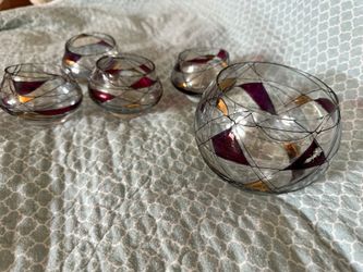 Set Of 5 Vintage Partylite Mosaic Calypso’s Candle Holders