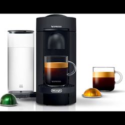 Nespresso De'Longhi VertuoPlus Coffee and Espresso Machine by De'Longhi, 38 ounces, Matte Black