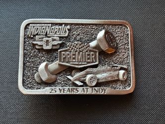 NEW - Vintage 1985 Indianapolis 500 Premier Industrial Corp Belt Buckle - 25 Years at Indy