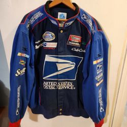2004 USPS/ BREWCO NASCAR JACKET SIZE LARGE VERY RARE IN VERY GOOD USED CONDITION AS IS