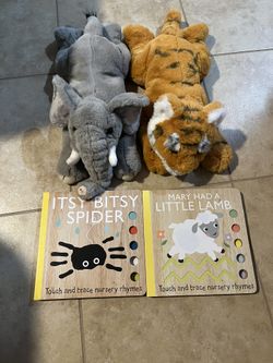 Toddler stuffed animal and book bundle