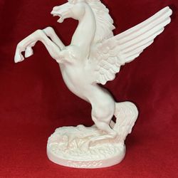 Vintage 8.5 Inch Alabaster Greek Pegasus Imported From Greece