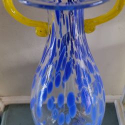 Nouveau Handcrafted Vase With Delicate Handles.