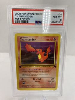 Wizards of the Coast 2000 Pokemon TCG Team Rocket Charmander 1st Ed 50/82 PSA 8
