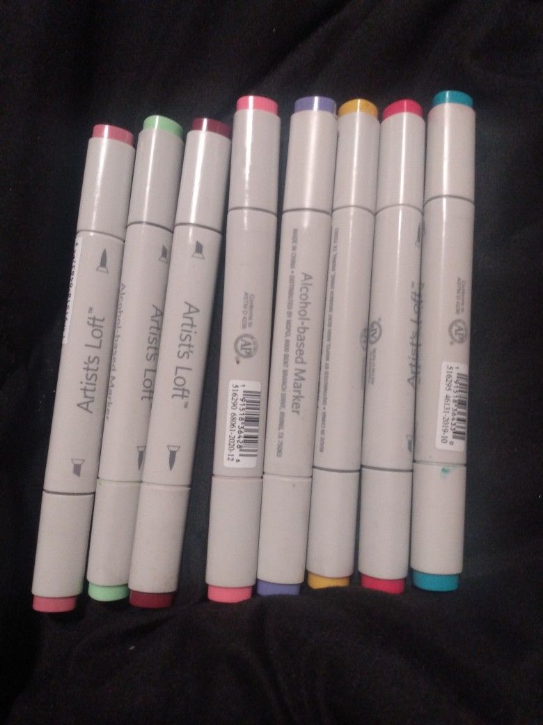 8 Artists Loft Brush N Chissel Tip Alcohol Markers