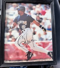 Greg Vaughn Signed Milwaukee Brewers 8x10 Framed Photo