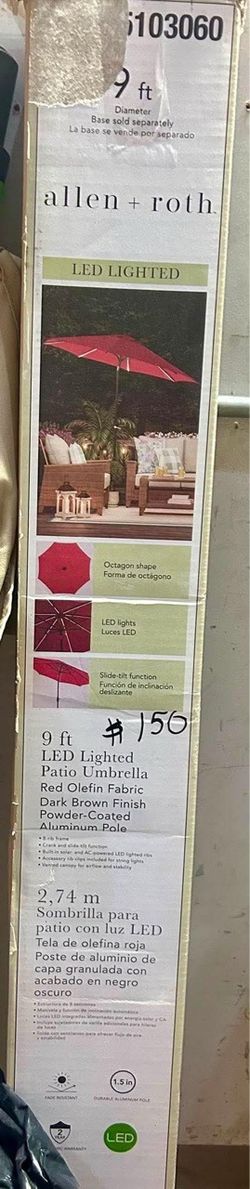 9ft Lighted Patio Umbrella