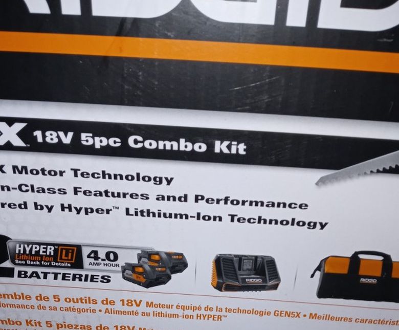 Brand new Ridgid 18v 5pc Combo Kit