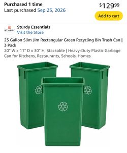 Slim trash can 3 pack