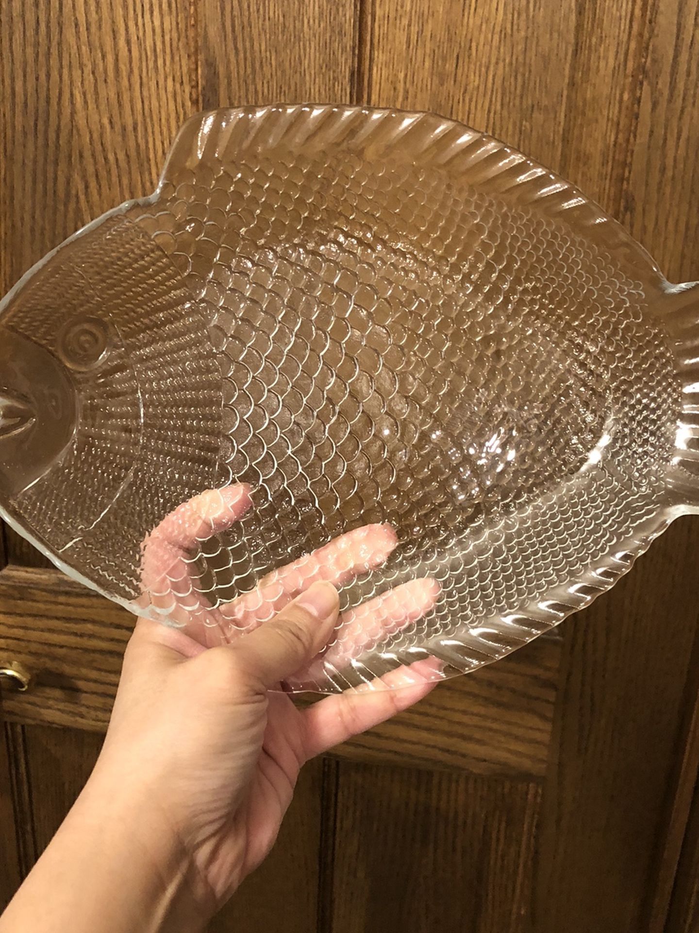 4 pcs Fish Shaped Clear Glass Serving/ Entertaining plates