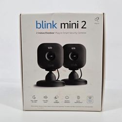 Blink Mini 2 - 2 Cams - Indoor/Outdoor Plug-in Smart Security Cameras - Black