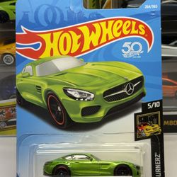 🇩🇪 HOT WHEELS 2017 - Green ‘15 Mercedes AMG GT - Nightburnerz 264/365 - 1:64