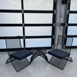 Metal Chair Seating Set With Table