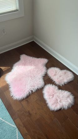 Pink Faux Fur Rug Set – 3 Pieces