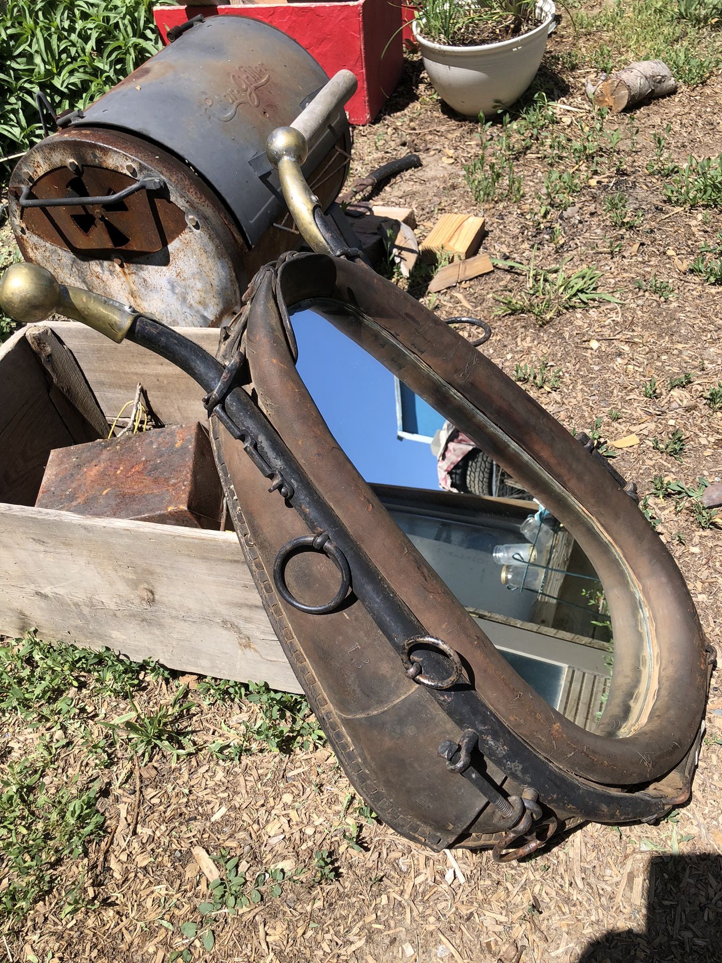 Antique Horse Hames Collar Mirror