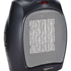 Amazon Basics Ceramic Space Heater, Portable Indoor Heating Solution, With Overheat and Tip-Over Protection, Thermostat, Non-Oscillating, 1500W, 7.52"