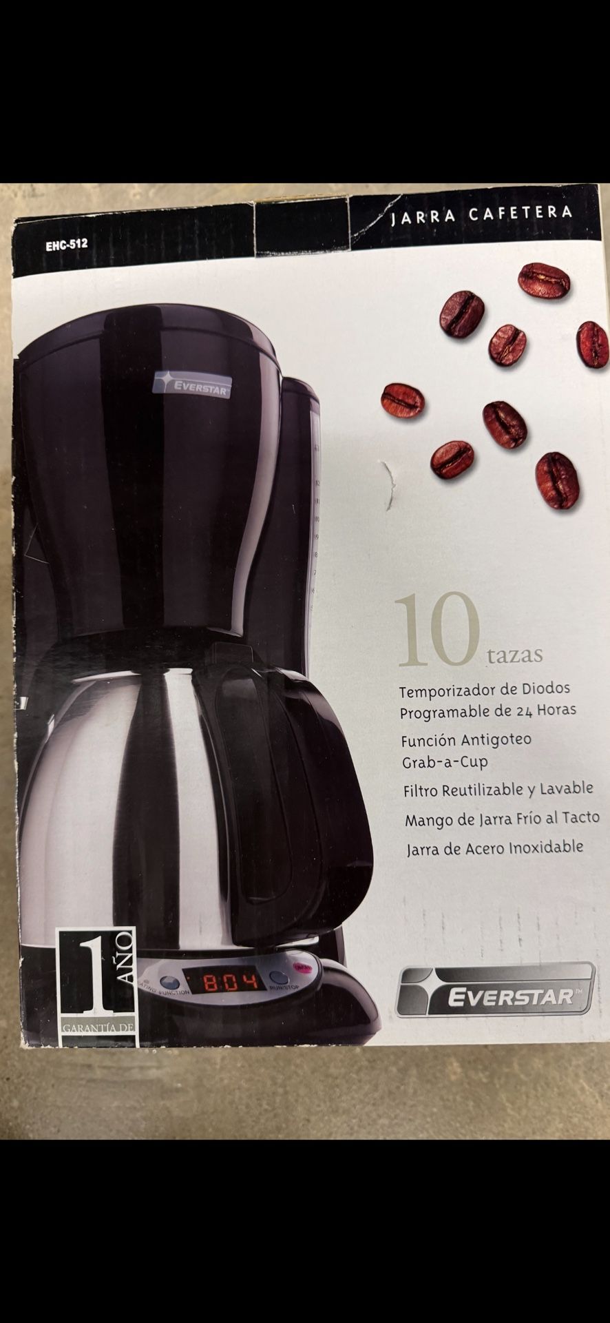 Everstar 10 Cup Coffee Maker. New In Open Box