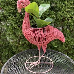Flamingo Wicker Plant Stand